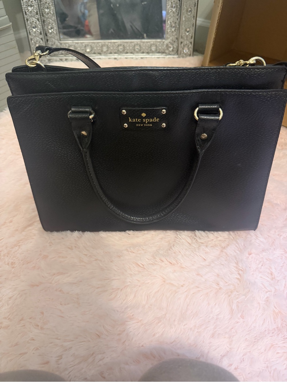 🌟Kate Spade Black Leather Satchel Tote